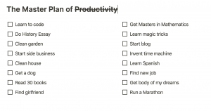 Procrastinators todo list